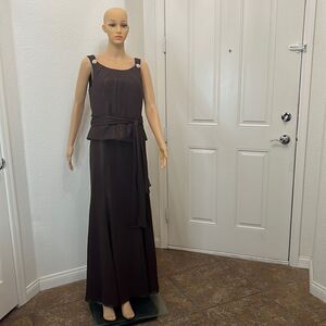 David’s Bridal Wedding Formal Dress Size 10 Diamond Gold Brooches Straps Shimmer